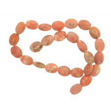 Perle Halbedelstein, oval, korall rot